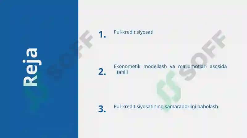 Pul-kredit siyosatining samaradorligi baholash 2