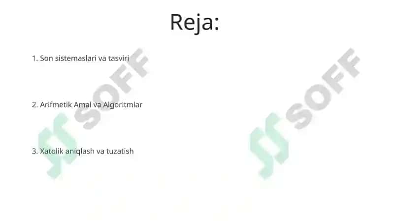 Axborotlarni qayta ishlashning arifmetik asoslari 2