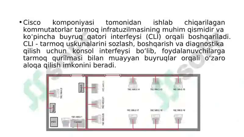 CISCO KOMMUTATORLARINING BUYRUQ INTERFEYSI BILAN ISHLASH VA DASTLABKI KONFIGURATSIYANI SOZLASH 2