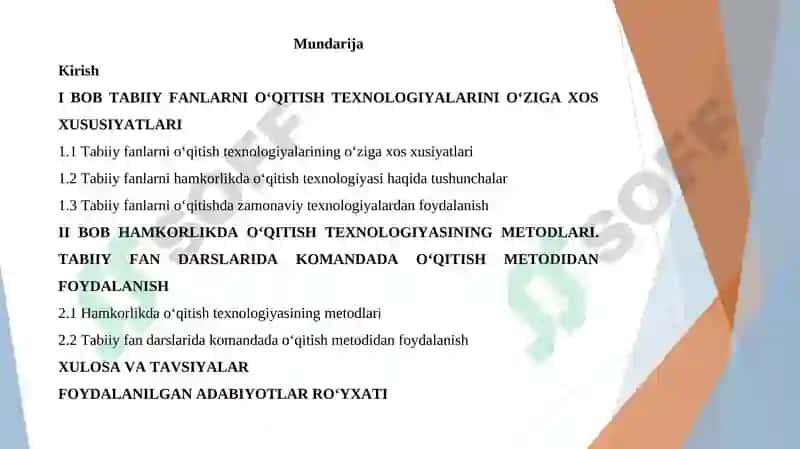 Tabiiy fanlarni o'qitishda hamkorlikda o'qitish texnologiyasining 2