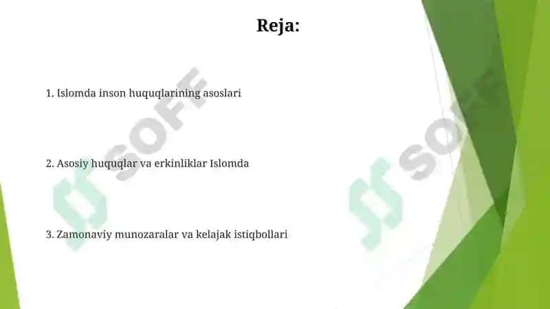 Islomda inson huquqlari 2