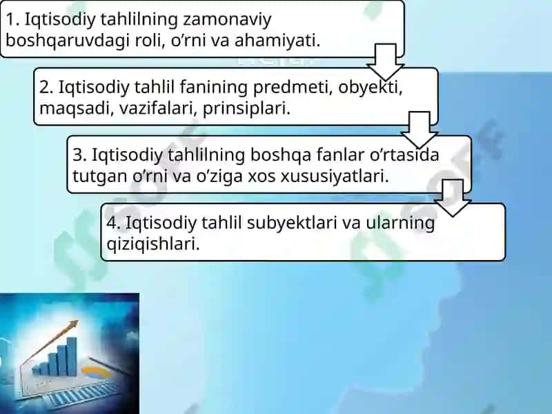 IQTISODIY TAHLILNING PREDMETI, ASOSIYVAZIFALARI VA TAMOYILLARI 2