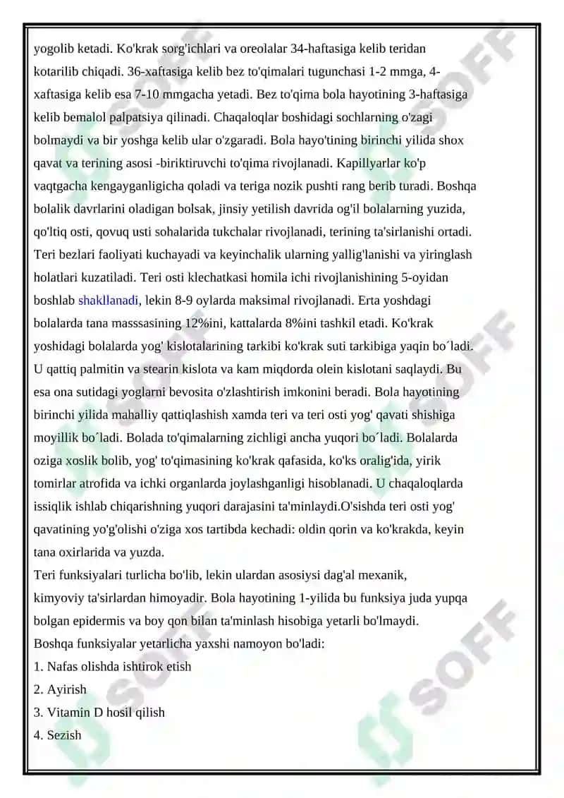 BOLA TERISINING ANATOMO-FIZIOLOGIK XUSUSIYATLARI 2