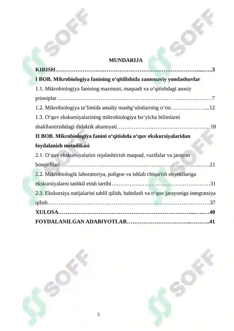 Mikrobiologiya fanini o‘qitishda o‘quv ekskursiyalarining ahamiyati 2