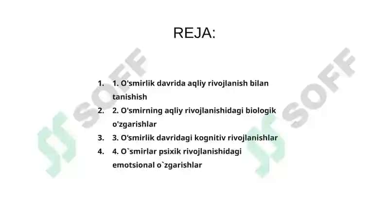 O'smirlik davrida psixik rivojlanish xususiyatlari 2