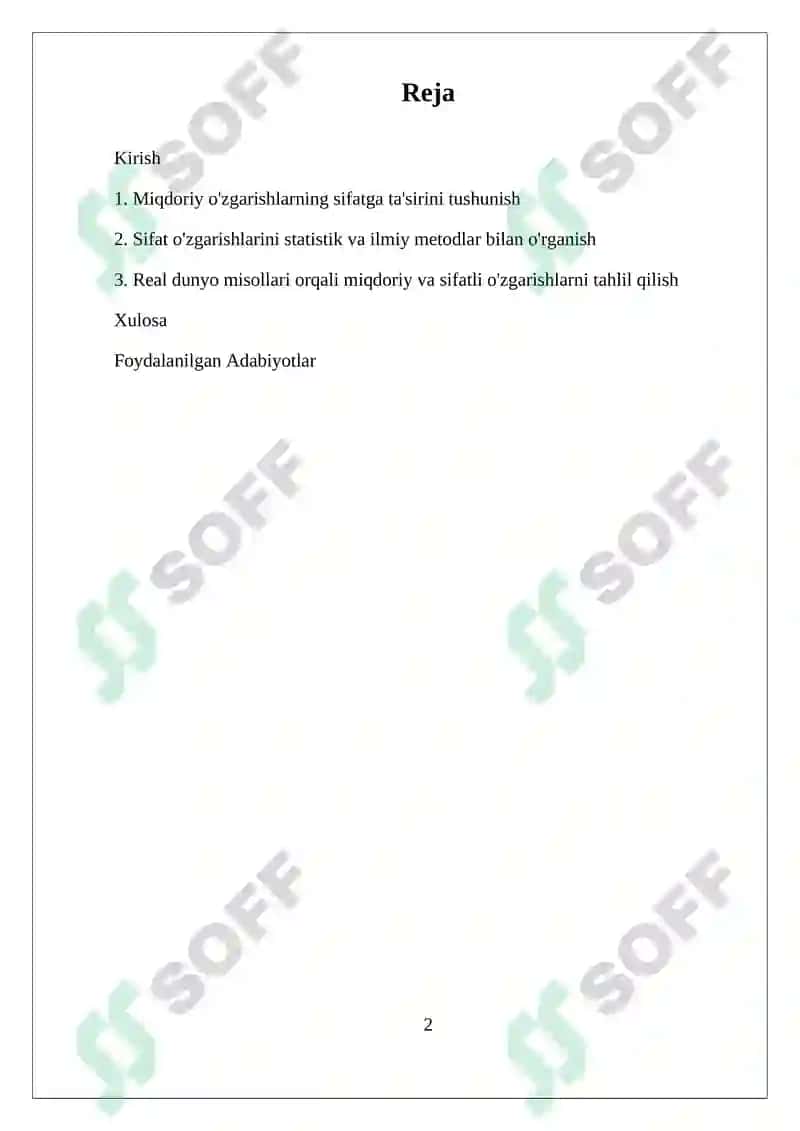 Miqdoriy o'zgarishlarining sifat o'zgarishi 2