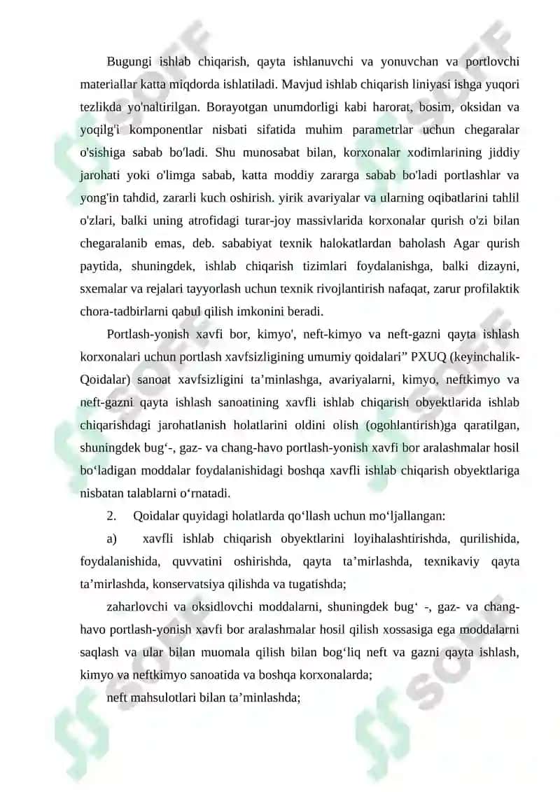 Portlash xavfi hosil bo’lgan miqdorni kamaytirish choralari 2