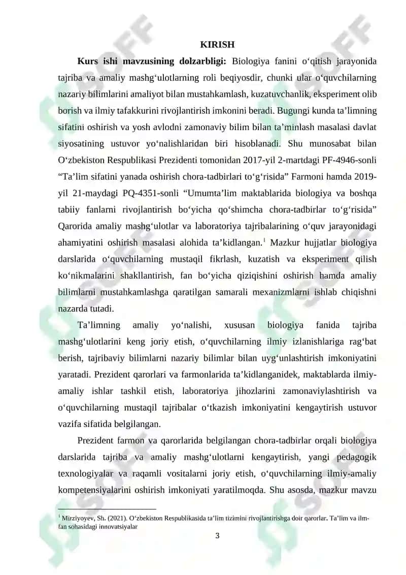 Biologiya fanini o‘qitish jarayonida tajriba va amaliy mashg‘ulotlarning roli 2