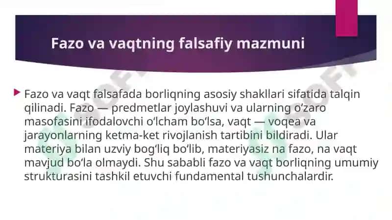 Fazo va vaqt materyasi 2
