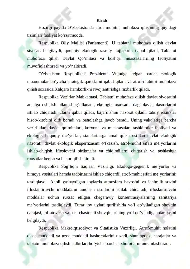 Atrof tabiiy muhiting ifloslanishi oqibatlarini bartaraf qilish choralari 2