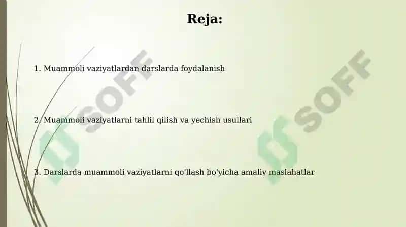 Muammoli vaziyatlardan foydalanish 2