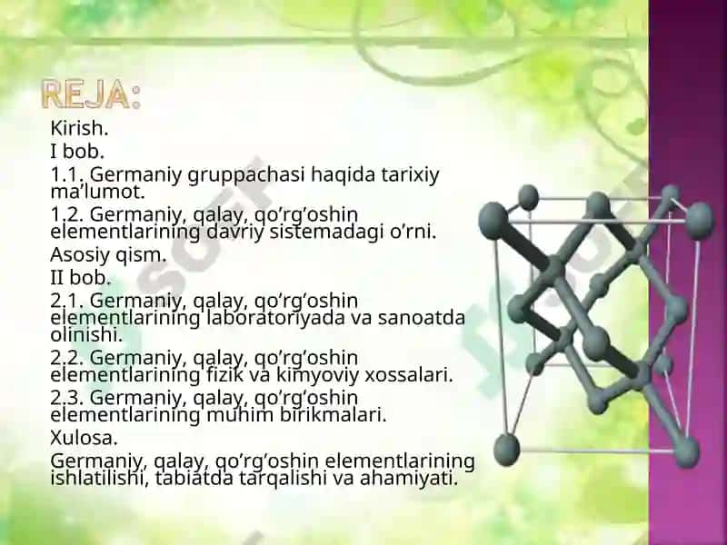 Germaniy elementi haqida fan 2