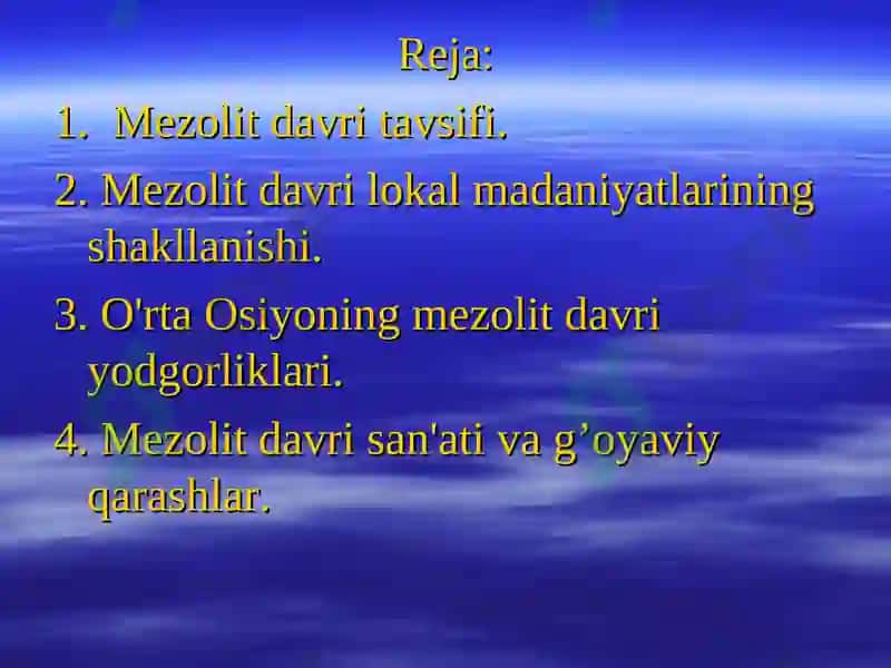 Mezolit davri manzilgohlari va ixtirolari 2