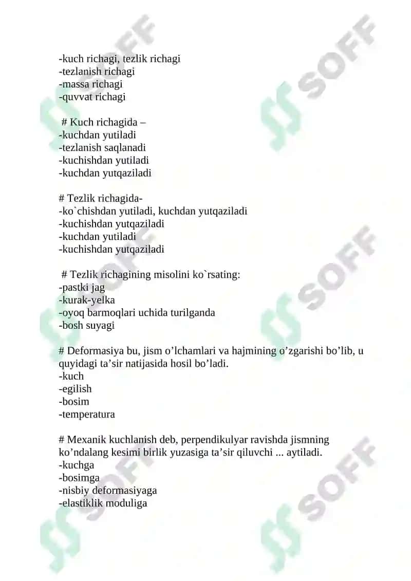 Tibbiy va biologik fizika fanidan test 2