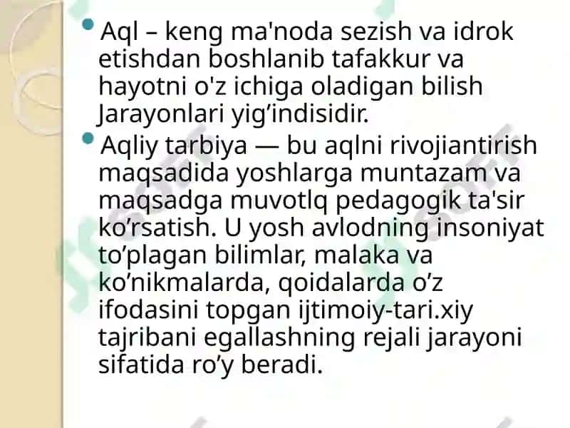 Maktabgacha ta’lim tashkilotlarida aqliy tarbiyani tashkil etish 2