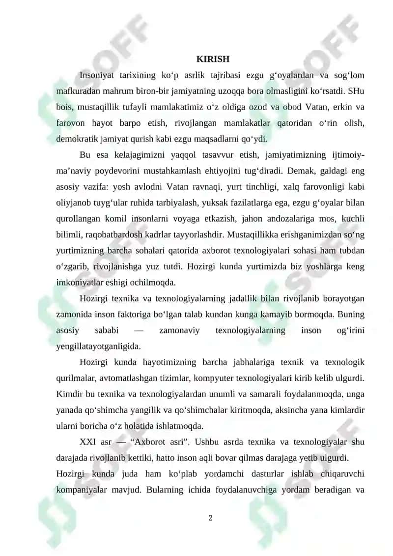 Tashkilot xodimlari ma'lumotlarini jamlovchi tizim 2