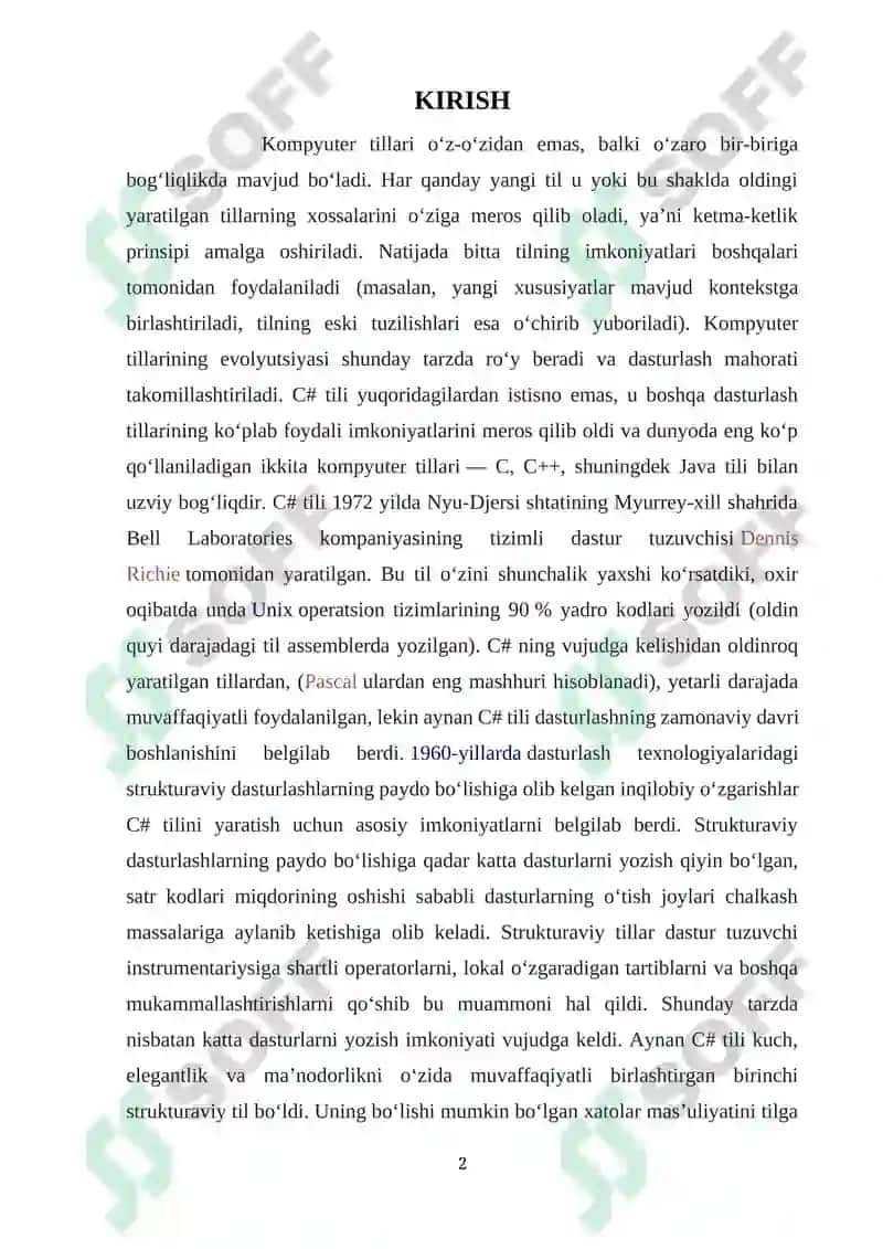 Loyihalarni boshqarish tizimini ishlab chiqish 2