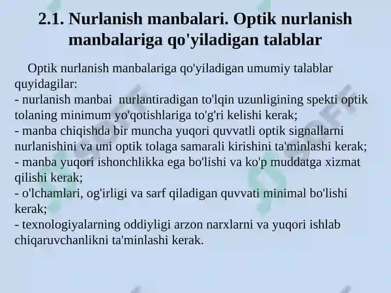 OPTIK ALOQA TIZIMLARI 2