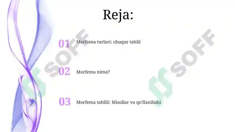 Morf va morfema. Morfema turlari 2