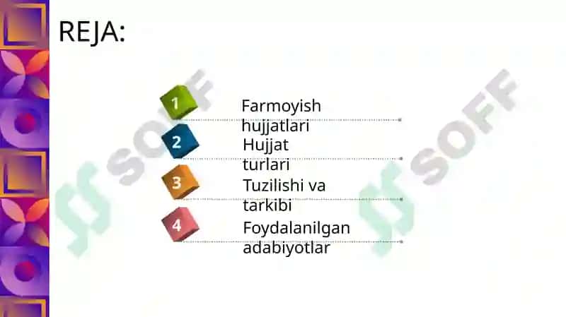 FARMOYISH HUJJATLARI  TUZILISHI VA TARKIBI 2