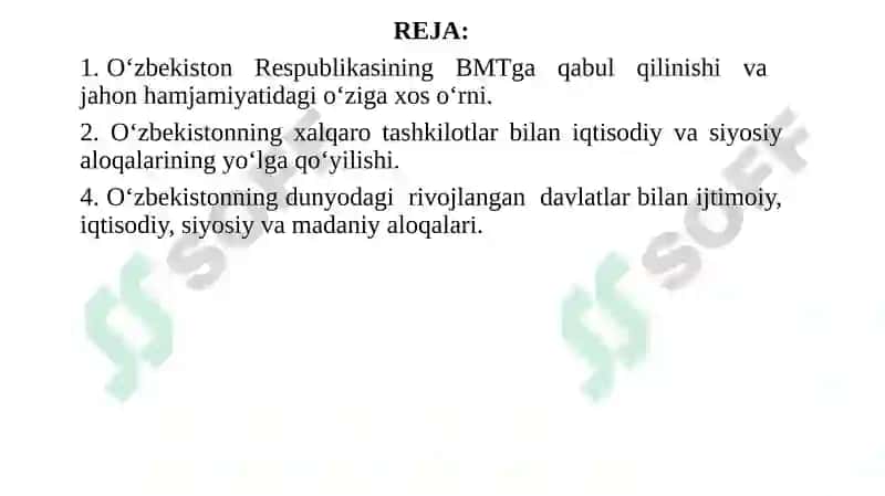 O`ZBEKISTONNING JAHON HAMJAMIYATIGA QO’SHILISHI 2