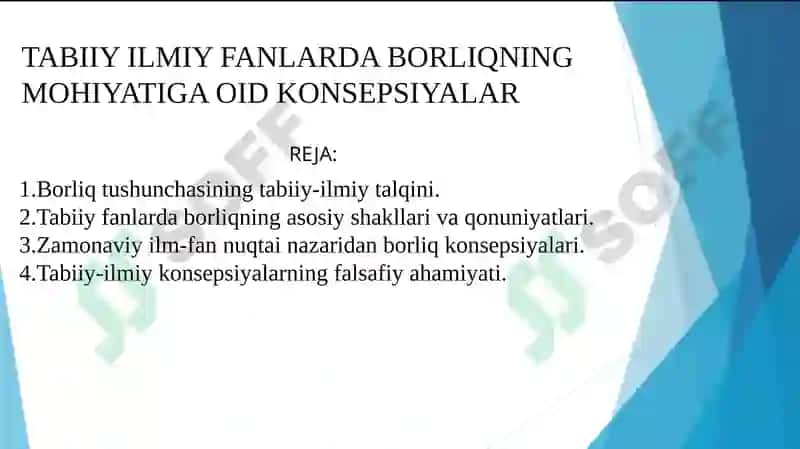 TABIIYILMIY FANLARDA BORLIQNING MOHIYATIGA OID KONSEPSIYALAR 2