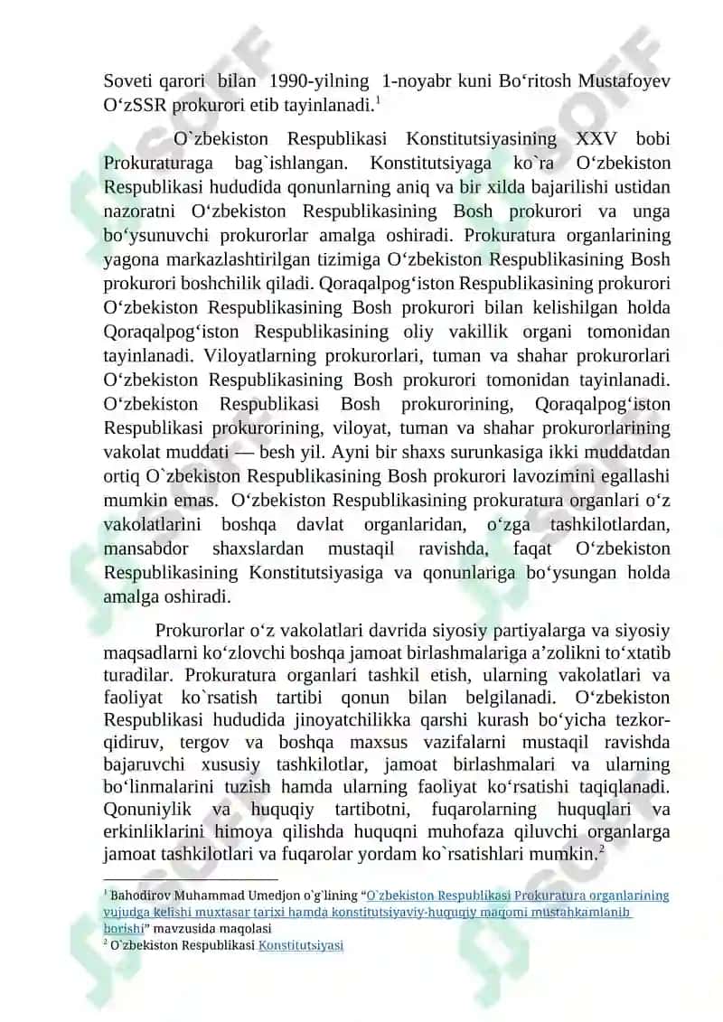 Prokuraturaning konstitutsiyaviy-huquqiy asoslari 2