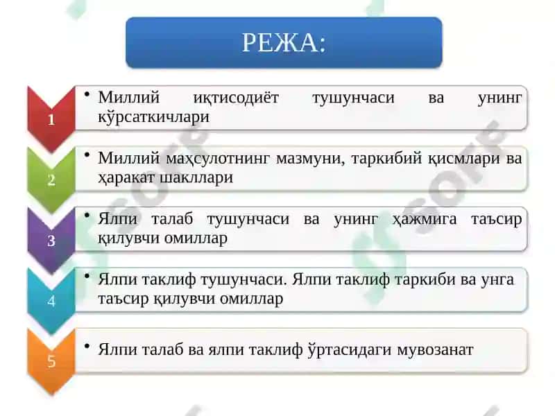 Миллийиқтисодиётнинг қарор топиши ва унинг макро иқтисодий кўрсаткичлари 2