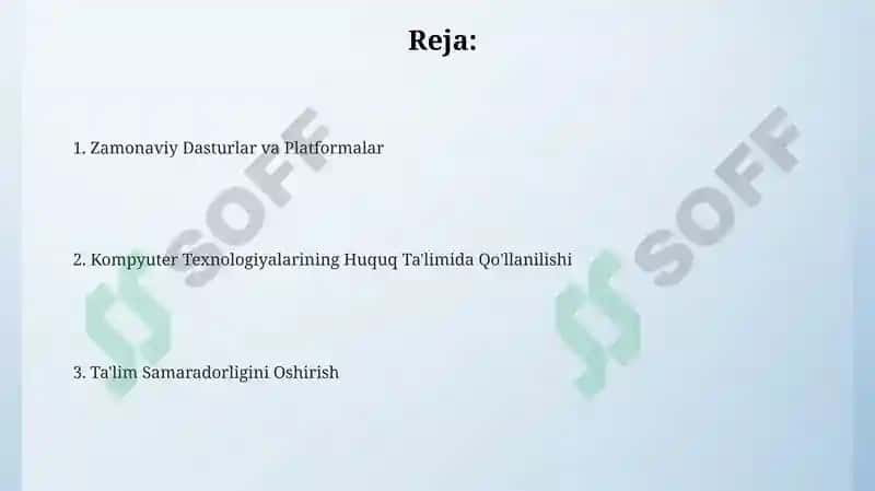 Huquq fanlarini o'qitishda kompyuter texnalogiyalaridan foydalanish 2