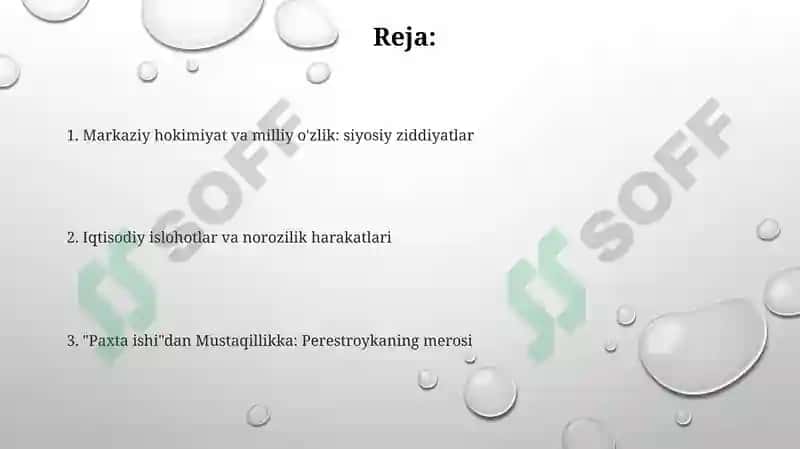 Qayta qurish” yillarida O’zbekistondagi ijtimoiy-siyosiy vaziyat 2