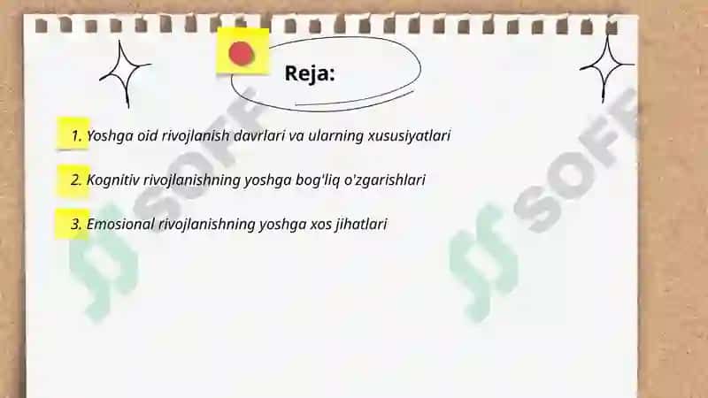 Yoshga oid rivojlanish davrlari va ularning xususiyatlari 2