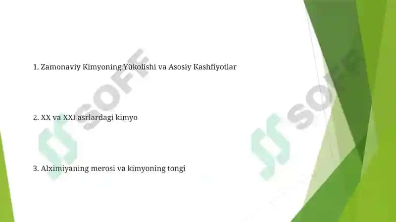 Kimyoning Rivojlanishi Tarixi 2