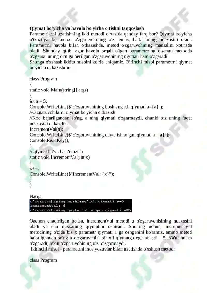 Qiymatlar turlari va havola turlar 2