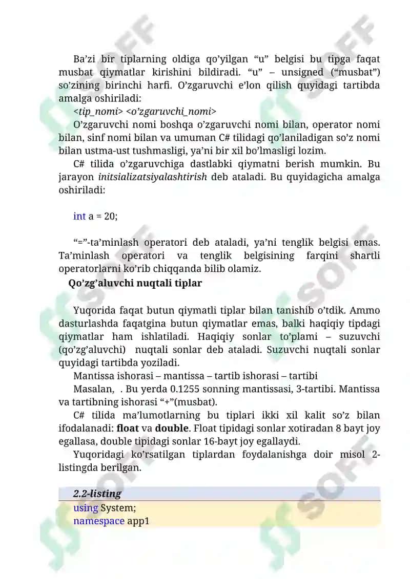Berilganlar turlari 2