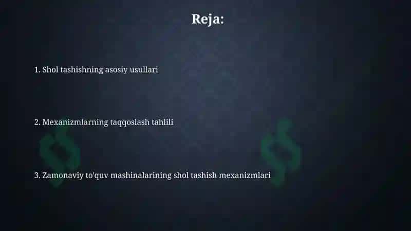 Zamonaviy to'quv dastgohlarining Homuza hosil qiluvchi mexanizmlari 2
