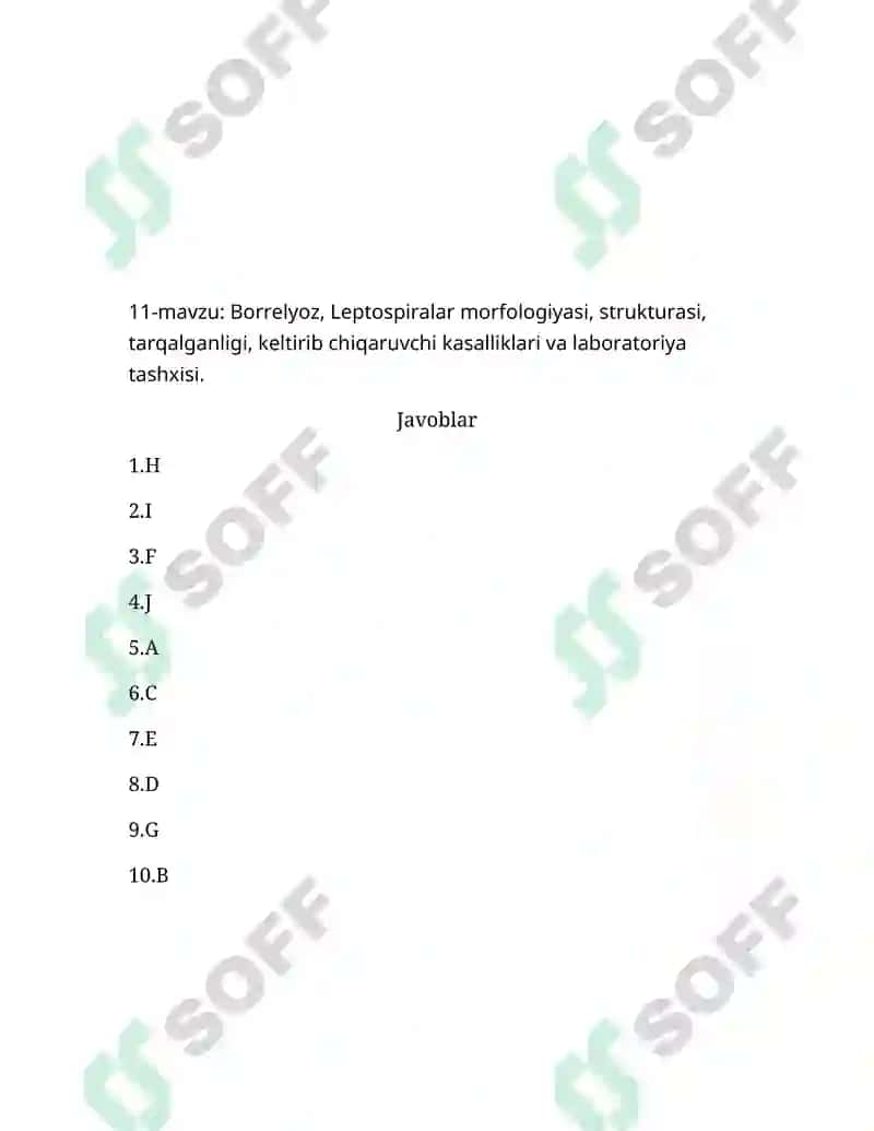 Borrelyoz, Leptospiralar morfologiyasi, strukturasi, tarqalganligi, keltirib chiqaruvchi kasalliklar 2