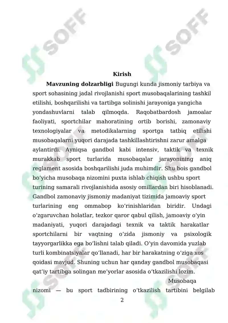 Gandol sportining nazariy asoslari va musobaqa tizimining shakllanishi 2