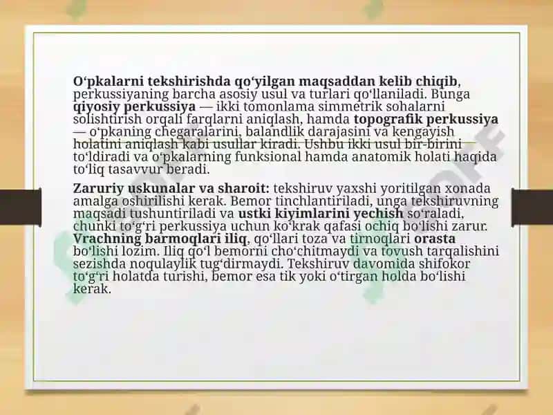 Amaliy ko’nikma o’pka perkusiyasi 2