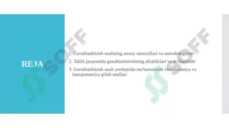 Guruhlashtirish usulining asosiy tamoyillari va metodologiyasi 2