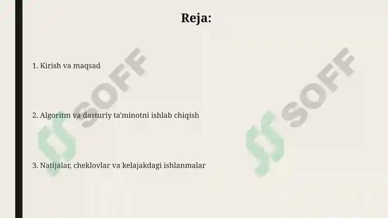 "Oʻzbek tilida“F” harfi bilan boshlanuvchi oʻzak soʻzlarni aniqlovchi dastur" 2