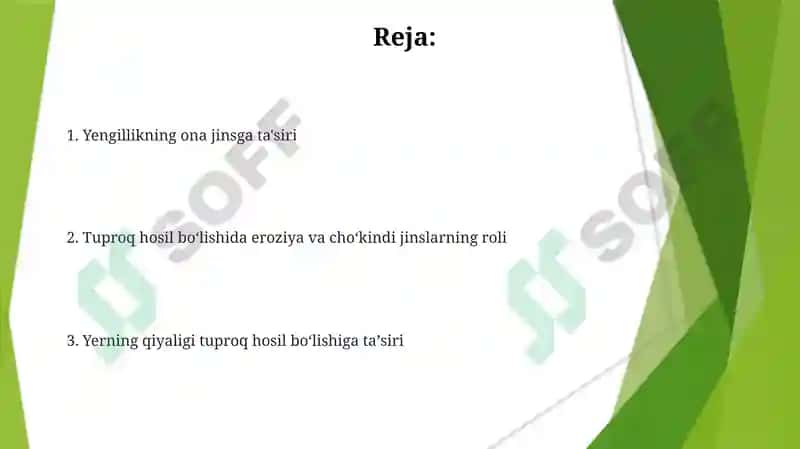 Tuproq hosil bolishida relefning ahamiyati 2