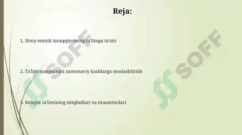 Ilmiy-texnik jarayon va ta'lim mazmuni 2