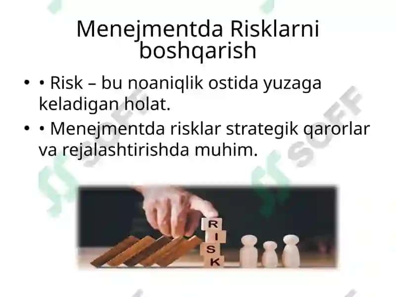 Menejmentda Risklarni boshqarish 2