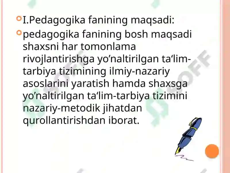 PEDAGOGIKA SHAXS TARBIYASI VA RIVOJLANISHI TO‘G‘RISIDAGI FAN 2