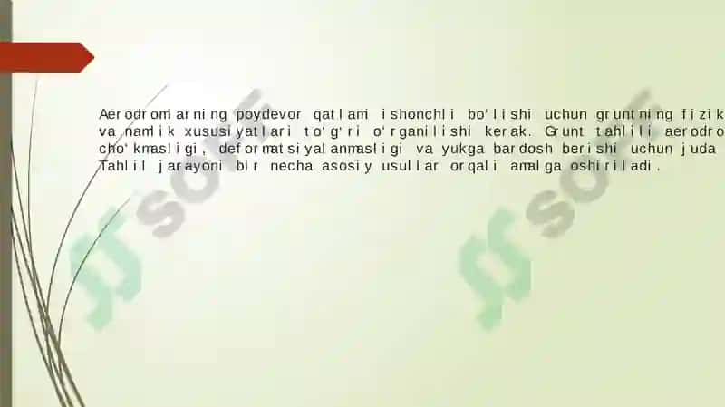 Aerodromlar gruntlarni tahlil qilish usullari 2
