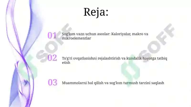 Sog'lom vazn uchun kalit: Kaloriyalar va muvozanat 2