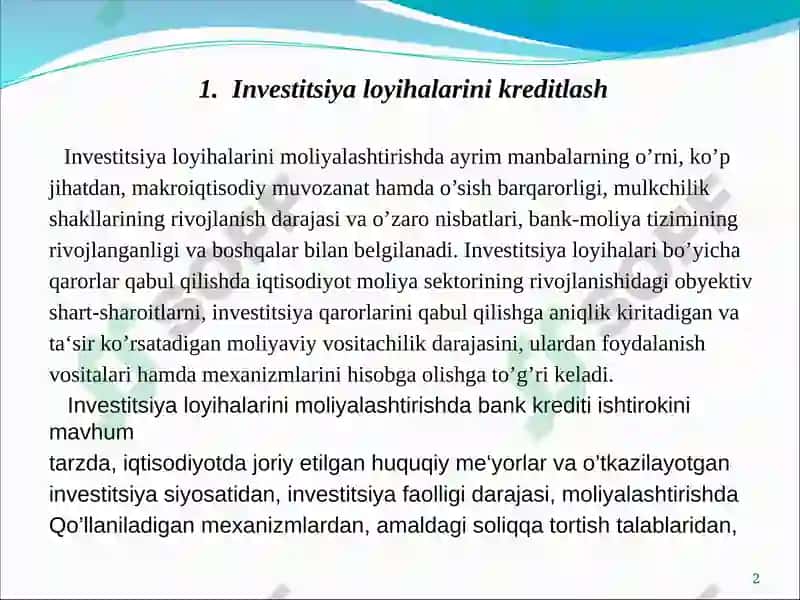 Investitsiyani moliyalashtirishda - lizing 2