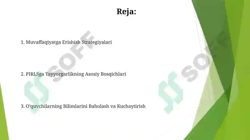 Xalqaro PIRLS baholash dasturiga tayyorlash (4-sinflar kesimida) 2