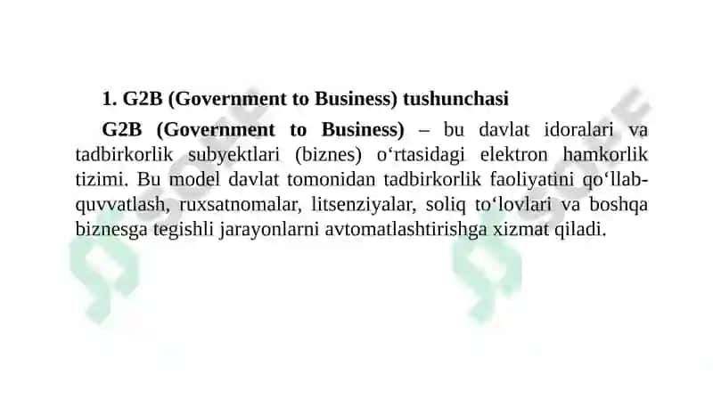 G2B (Government to Business) 2