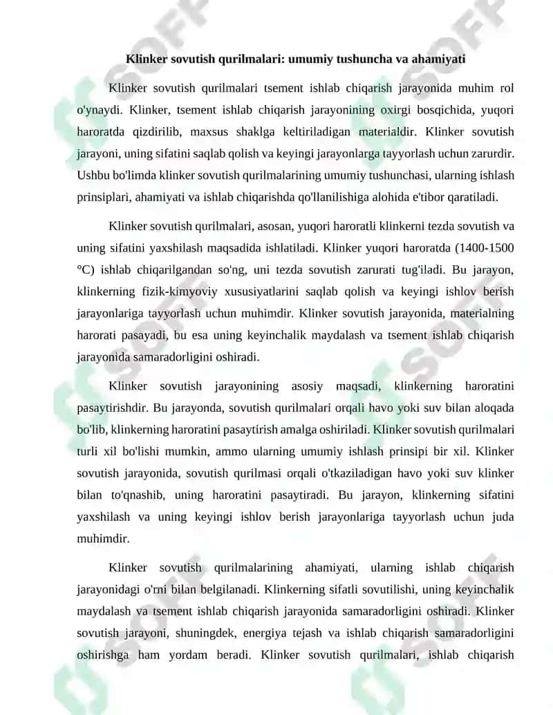 Ks-75 markali klinker sovutish qurilmasi yuritmasi loyixasi 2